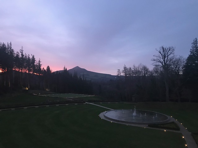 Sunrise over Wicklow Mountains from Powerscourt Hotel